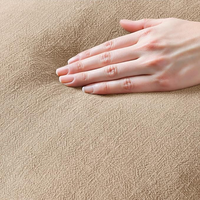 MIULEE Decorative Throw Pillow Covers Neutral Linen Fringe Throw Pillows Euro Shams Set of 2 Camel Boho Farmhouse Cushion Covers for Couch Sofa Bed Living Room Spring Home Decor 22x22 Inch