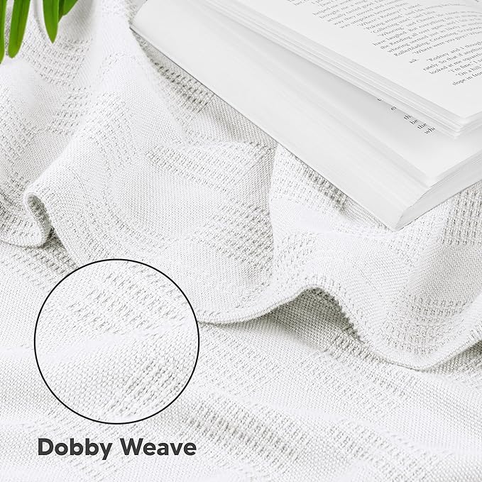 Utopia Bedding 100% Cotton Thermal Blanket White King Size Soft, Lightweight, Breathable, Cozy Spring and Summer Blankets for Bed, Home Room Decor Gifts for Women and Men (90x108 Inches)