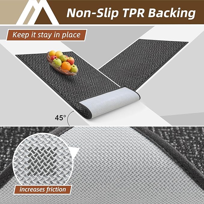 COSY HOMEER Door Mat 17" x 60" Non Slip Absorbent Entryway Rugs Dirt Trapper Doormats Washable Entrance Mats Low Pile Welcome Floor Mat for Front Back Door and Entry Mats,Dark Grey(Roll Packing)