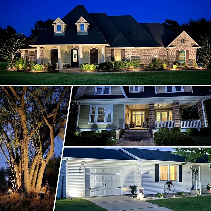 AUDERWIN Solar Spot Lights Outdoor Waterproof 10 Pack IP65, 63 LED 3 Lighting Modes Spotlights for Yard Garden House Garage Pathway