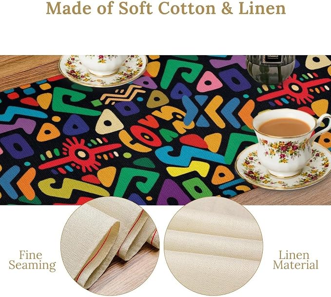 African Table Runner Abstract Geometry Nationality Tribe Table Runner for Kitchen Party Home Dining Room Table 13x90in