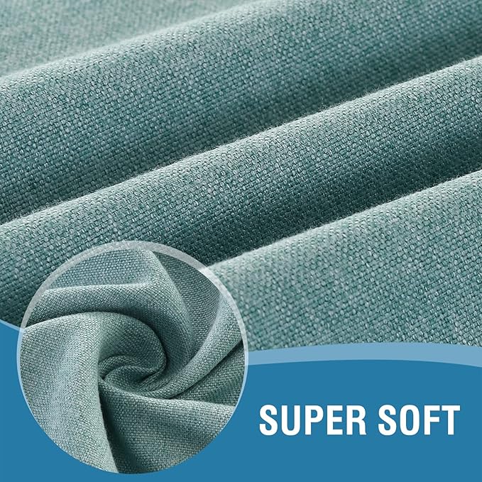 H.VERSAILTEX Linen Textured Tablecloth 60 x 60 Waterproof Decorative Table Cloth Spill-Proof Linen Look Cover for Party Table Extra Soft and Thick Fabric Wrinkle Free, Heather Aqua