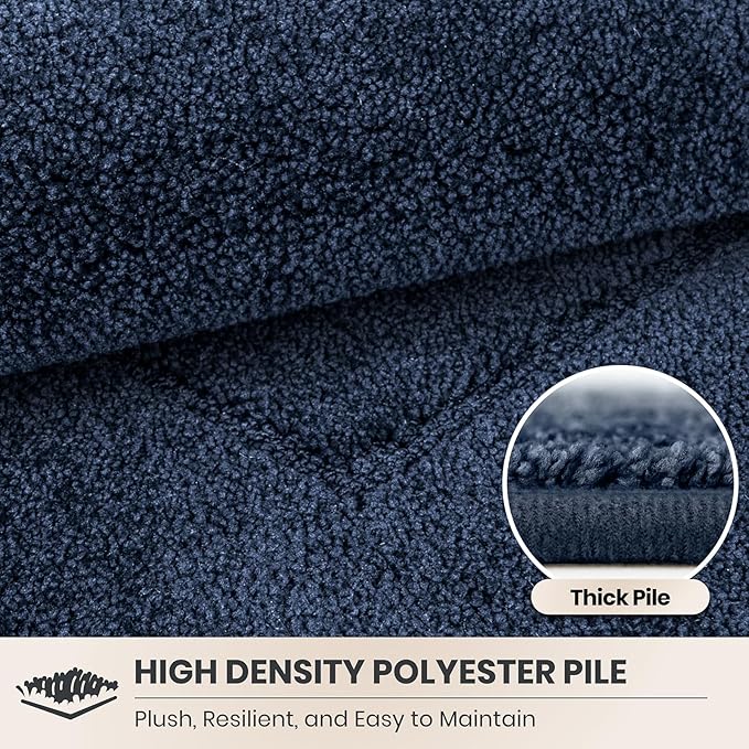 PURRUGS Dirt Trapping Door Mat 34" x 59", Non-Slip/Skid Machine Washable Entryway Rug, Dog Doormat, Super Absorbent Welcome Mat for Muddy Wet Shoes and Paws, Navy Blue