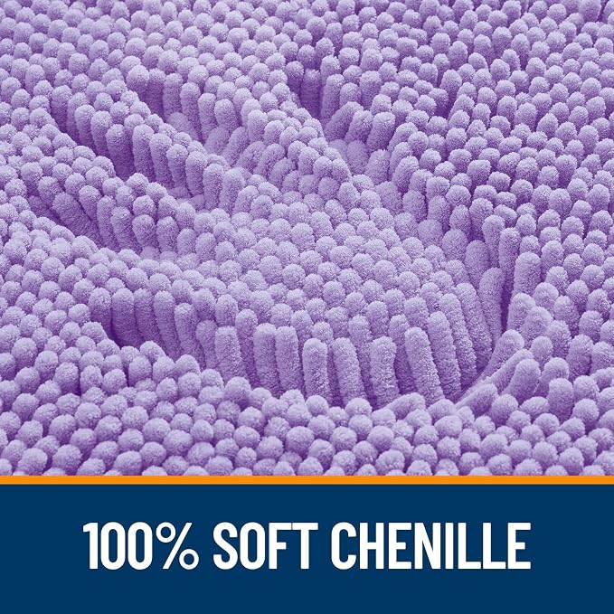 OLANLY Bathroom Runner Rugs 59x24, Soft Absorbent Chenille Bath Rugs, Rubber Backing Quick Dry, Machine Washable Long Bath Mats for Bathroom Floor, Tub and Shower, Home Decor Accessories, Lavender