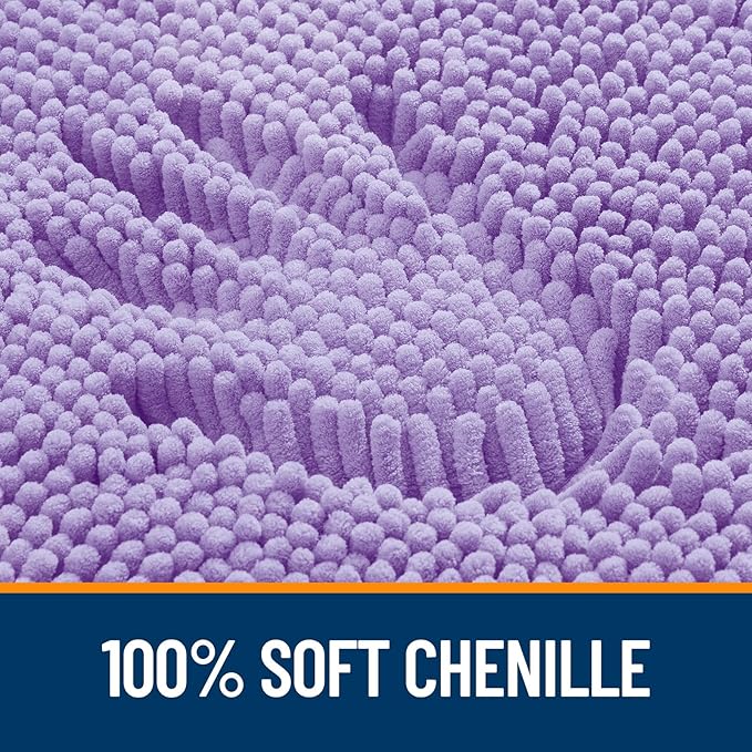 OLANLY Bathroom Runner Rugs 59x20, Soft Absorbent Chenille Bath Rugs, Rubber Backing Quick Dry, Machine Washable Long Bath Mats for Bathroom Floor, Tub and Shower, Home Decor Accessories, Lavender