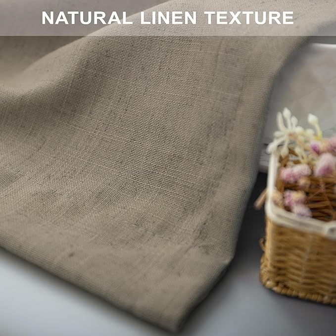 Pitalk 102 Inch Long Curtains Back Tab Linen Curtains for Living Room Bedroom 2 Panels Tan Brown Burlywood Taupe Curtain Light Filtering Privacy 102 Inch Pleated Curtain for Sliding Door Rod Pocket