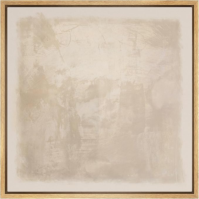 SIGNWIN Framed Canvas Print Wall Art Minimalist Beige Abstract Neutral Tone Illustration Modern Art Decorative Nordic Minimal Calm/Zen for Living Room, Bedroom, Office - 16"x16" Natural