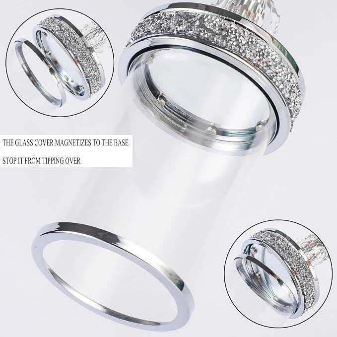 Pillar Candle Holders, Candle Holders for Pillar Candle, Crystal Candlesticks Holder for Home Decor, Wedding, Events, Coffee Dining Table CH048MD
