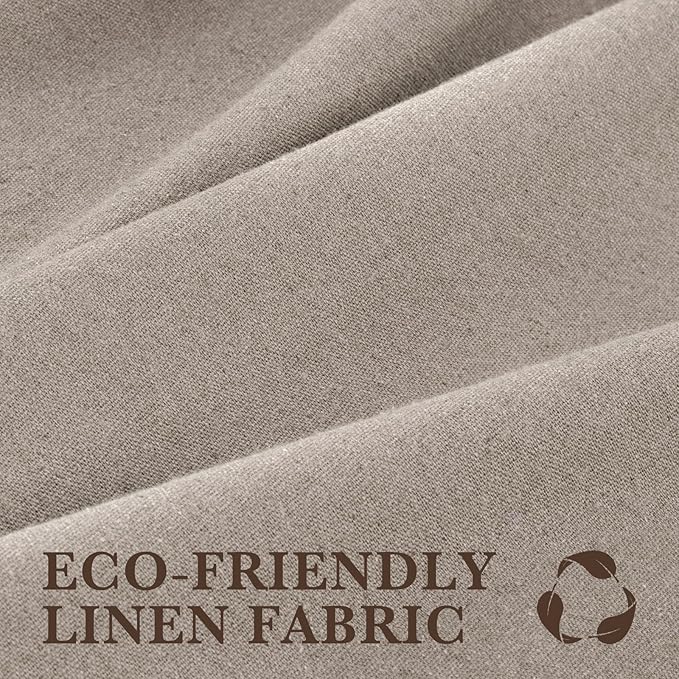 Seasonwood Extra Long Linen Shower Curtain Neutral Farmhouse Linen Shower Curtains for Bathroom Boho Bathroom Decor with 12 Sturdy Stainless Steel Sliding Hangers(Taupe,72x96 Inches)
