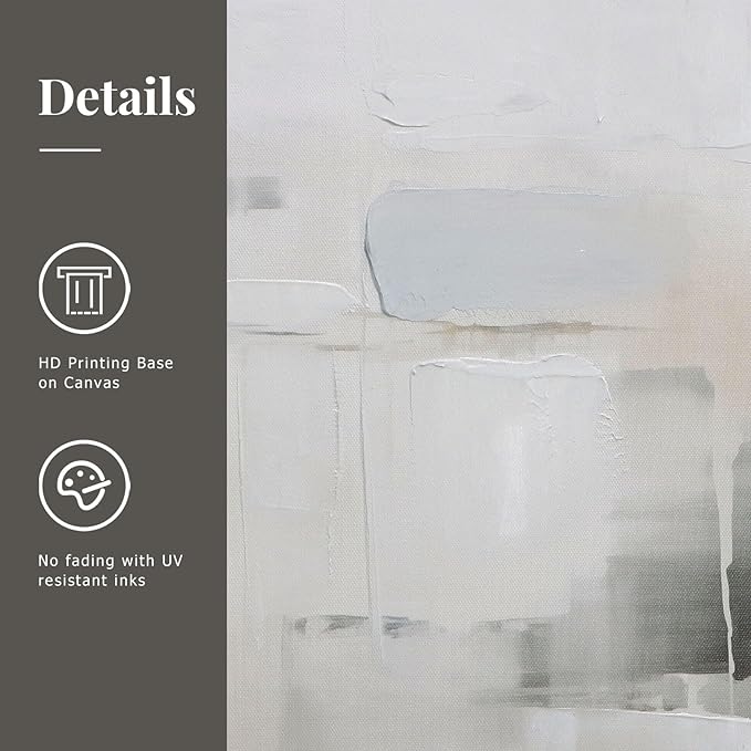 SAFERRYHOME Abstract Wall Art Modern Grey Black Framed Large Canvas Paintings for Living Room Bedroom Office Decor,Ready to Hang, 24x36 Inches, Set of 2