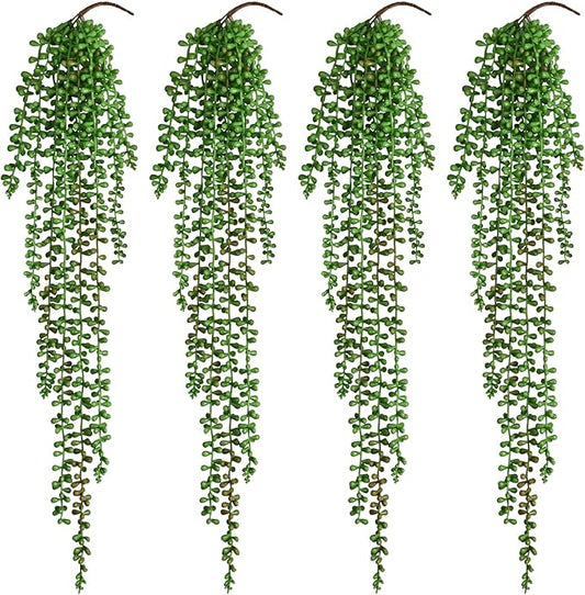 Waipfaru 8Pcs Artificial Hanging Plants, Fake Vines Fake Hanging Plants for Outdoors UV Resistant Ivy Artificial Plants Outdoor Faux Plants Indoor Bedroom Living Room Boho Wall Porch Shelf Decor