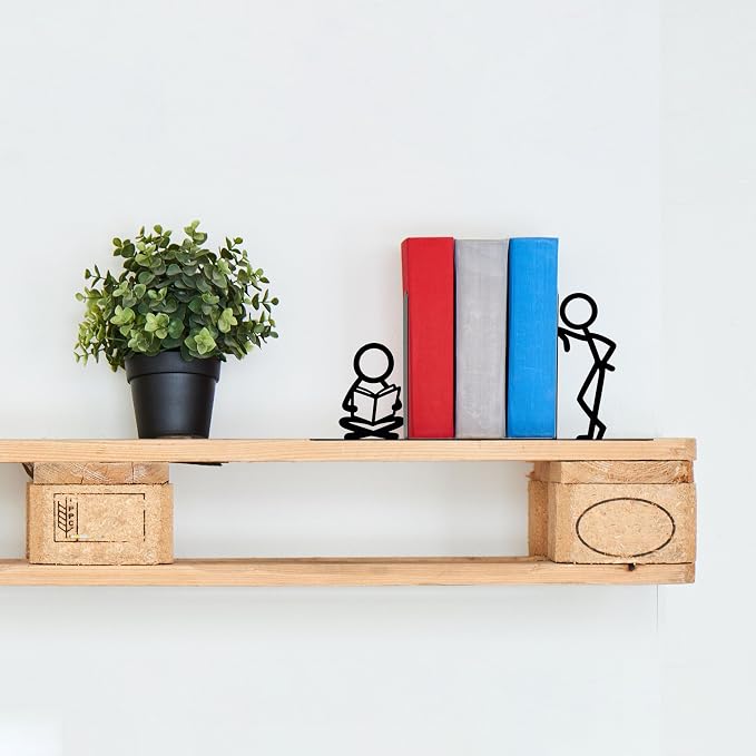 Unique Bookends for Shelves – Fun & Decorative Book Ends, Cute Kids Bookends – Book Holders for Bookshelves & Home Decor, Book Lovers Gift