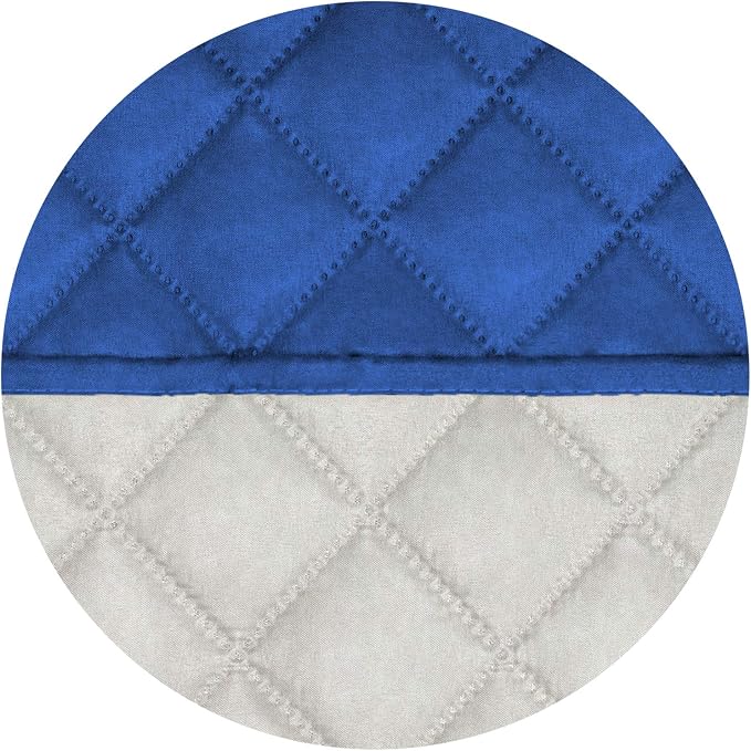 PureFit Reversible Quilted Sofa Cover, Water Resistant Slipcover Furniture Protector, Washable Couch Cover with Non Slip and Elastic Straps for Kids, Dogs, Pets (XX Large, Classic Blue/Ivory)