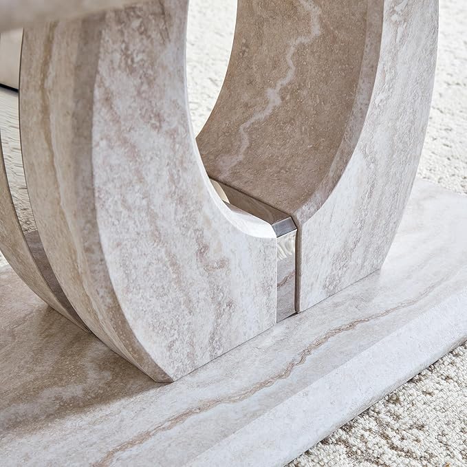 LKTART Coffee Table for Living Room, Modern Stone Marble with Dyed Planetary Veining Coffee Table with Storage, Rectangle Tea Tables or Apartment Small Space (43.3''L×22.4''W Planetary-veined Marble)