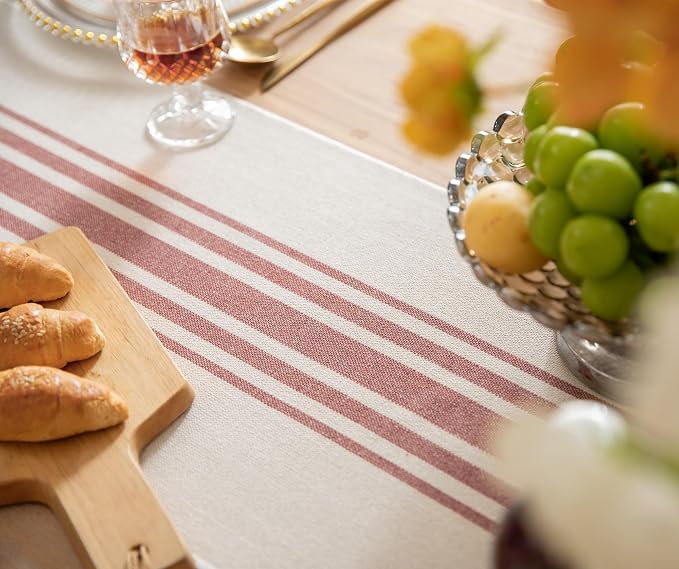 Caflife Boho Fall Table Runner for Modern Farmhouse Decor, Dining Table décor 13 x 72 Inch Long, Coffee Table Runner with Handcrafted Tassels, Rust and Beige, for Home Bohemian Decoration