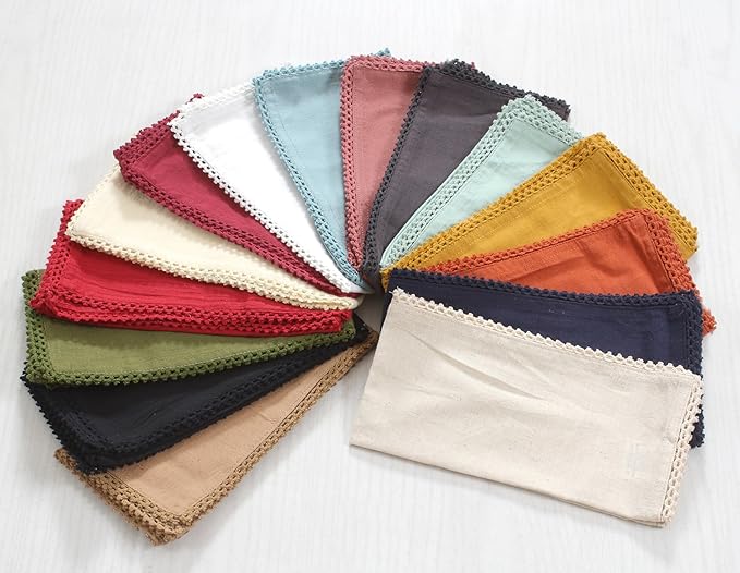 ACCENTHOME Blush Cloth Napkins Set of 6 18x18 inch Cotton Dinner Napkins - Washable Soft Premium Hotel Quality Reusable Napkins Perfect Table Napkins for Family Dinners, Weddings & Everyday Use