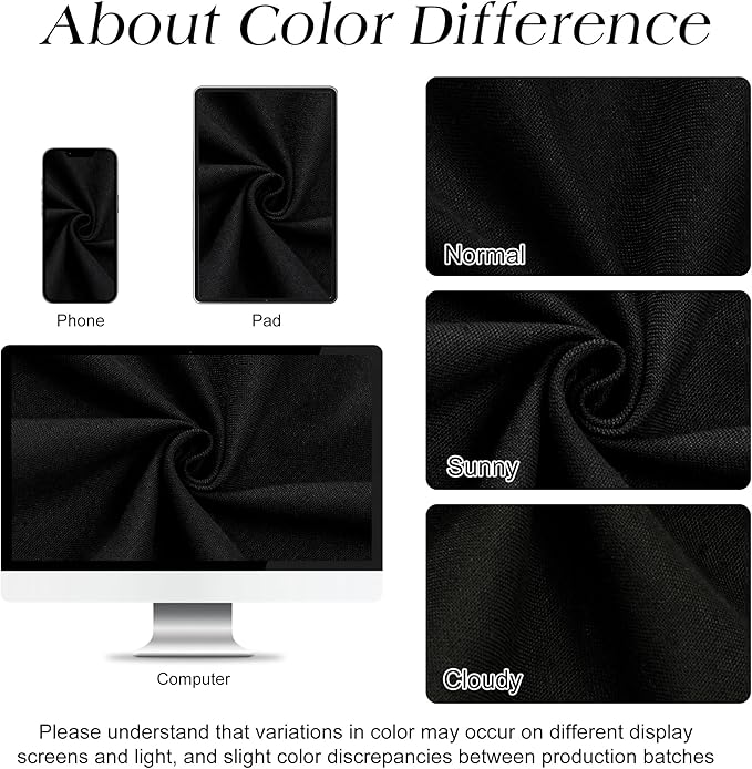 Naturoom 80 Inch Long Black Linen Shower Curtain, Linen Textured Weighted Cloth Fabric Boho Shower Curtain for Bathroom, Water Repellent, Simple Hotel Spa Luxury Bathroom Decor, 72x80