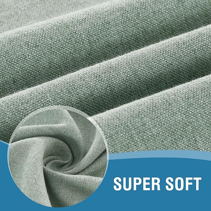 H.VERSAILTEX Linen Textured Tablecloth 60 x 102 Waterproof Decorative Table Cloth Spill-Proof Linen Look Cover for Party Table Extra Soft and Thick Fabric Wrinkle Free, Heather Sage