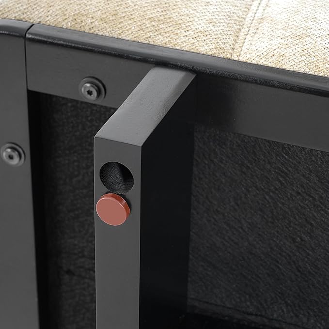 Christopher Knight Home Lamie Chenille Upholstered Dining Bench, Wooden Entryway Bench, Long Sofa Footstool for Living Room, Bedroom End of Bed Bench, Oatmeal+Black