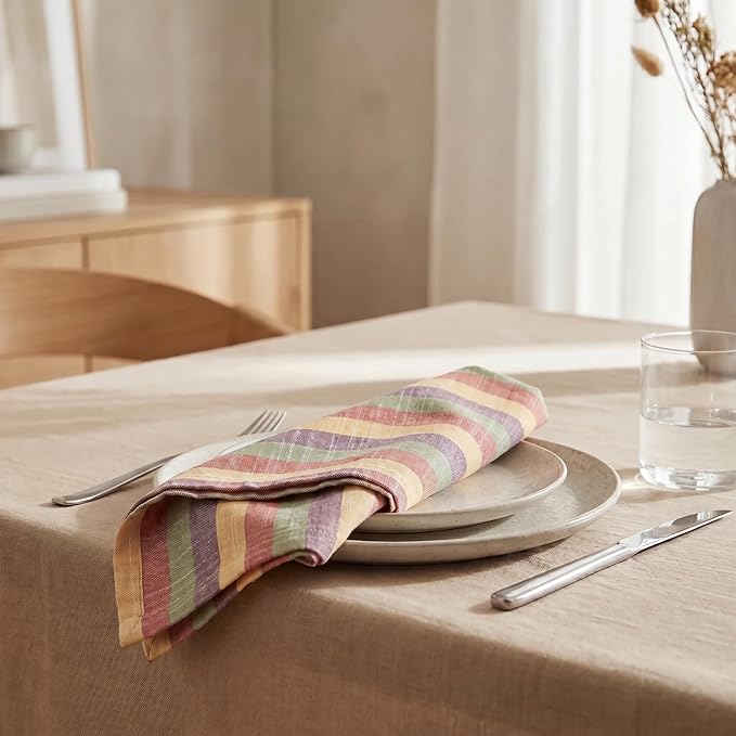 Urban Villa Cloth Napkins 100% Cotton Highly Absorbent Washable Durable Reusable Premium Dinner Napkins Ideal for Gifts for Mothers Day Hotel Farmhouse Parties - Harvest (20" x 20", Set of 12)