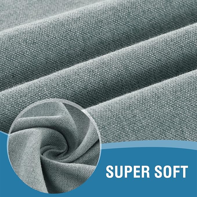 H.VERSAILTEX Linen Textured Tablecloth 60 x 102 Waterproof Decorative Table Cloth Spill-Proof Linen Look Cover for Party Table Extra Soft and Thick Fabric Wrinkle Free, Heather Aqua Gray