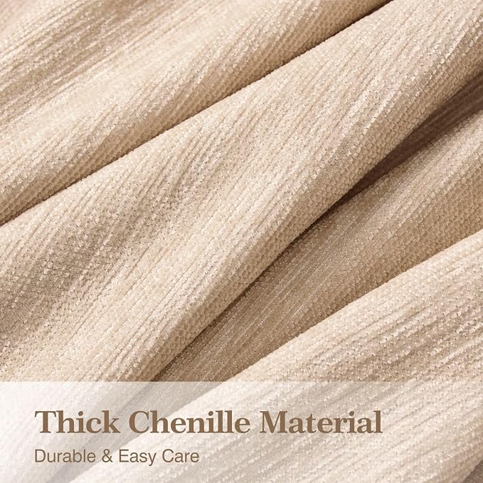 Couch Cover for Dogs Sectional Sofa Covers Washable for 2 Cushion Couch, Chenille Couch Cover Blanket, Sectional Sofa Slipcovers, Multi-Use Furniture Protector for Kids, Pets, 71" X134", Sand