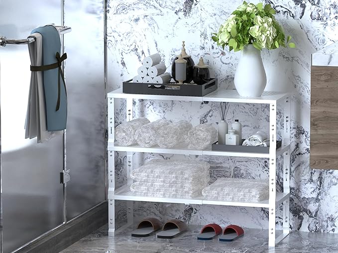 Jojocross Adjustable Expanable Stackable Spice Rack Shelf Pantry Storage Organizer for Kitchen Cabinet,Countertop,Bathroom and More.Space is no Longer Limited(2Packs/White/Large)