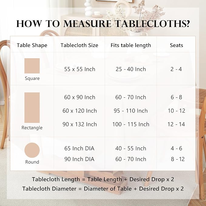 100% Pure Linen Tablecloths 90x132Inches,Rectangle Table Cloth for Dining,Picnic,Weddings and Restaurants,Durable Stonewashed Tablecloths (Re-Beige, Rectangle - 90 x 132 Inch)
