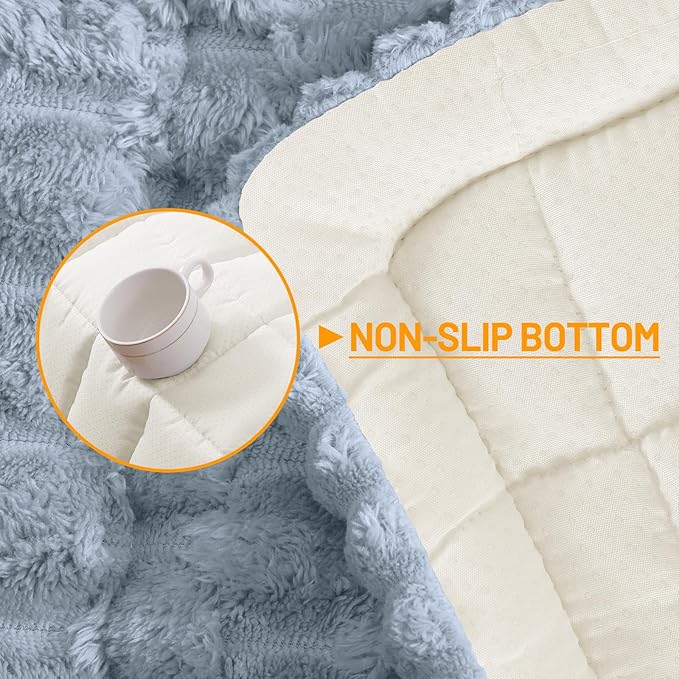 Smiry Couch Covers for Dogs Washable, Non Slip Fuzzy Pet Couch Covers for Sofa, Soft Thick Sofa Slipcovers Furniture Protector Pet Friendly (Airy Blue, 27.6" x 47")