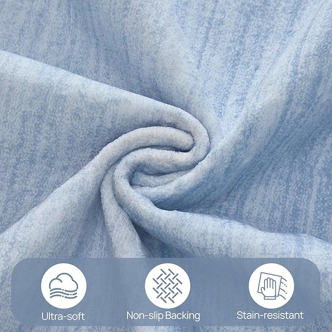 UERMEI 10x12 Washable Area Rug - Neutral Modern Abstract Living Room Rugs, Non-Slip Soft Large Indoor Floor Carpet for Bedroom Home Office & Under Dining Table Decor, Blue