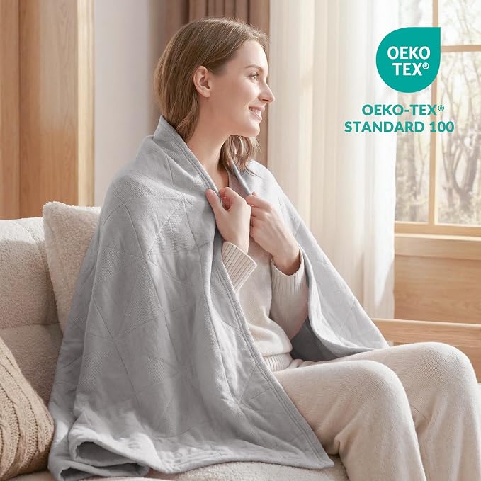 Exclusivo Mezcla 100% Cotton Muslin Blanket for Bed, King Size 4-Layer Moisture-Wicking and Breathable Ultra Soft Gauze Blanket for Spring Summer, 104"x90", Light Grey