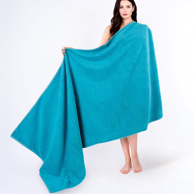Cotton Paradise 100% Cotton Turkish Towel Set, Soft Absorbent Quick Dry, 40x80 Oversized Bath Sheet Towel, Ocean Aqua