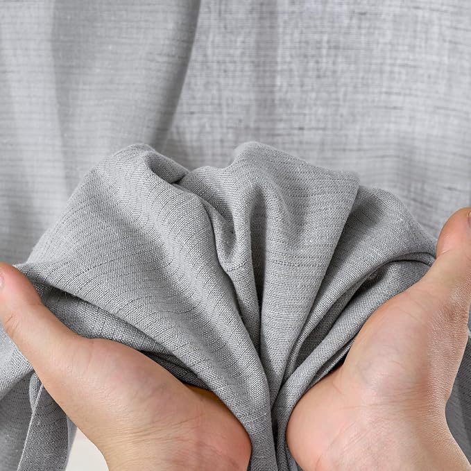 jinchan Grey Sheer Curtains 63 Inch Length for Door Window Light Weight Two Pages Curtains for Living Room Light Filtering Grommet Drapes Semi Transparent Drapes Providing Privacy for Bedroom 50"Wide