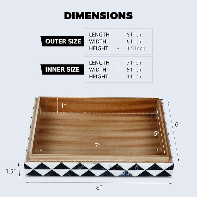 Handicrafts Home Decorative Box 8x6 – Photo Storage Box, Jewelry Organizer, Modern Decorative Storage Box with Lid, Bohemian Table Décor, Vintage Keepsake Box for Shelf or Coffee Table Décor