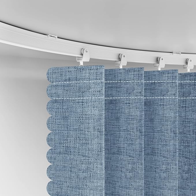 100% Blackout Privacy Room Divider Curtains Thermal Blackout Curtain for Patio Door, Include Ceiling Curtain Track, Bedroom Partition and Shared Office Space(Blue, W180 X L96, 1 Pack)