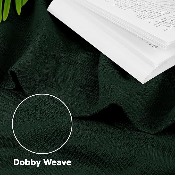 Utopia Bedding 100% Cotton Thermal Blanket Forest Green Twin Size Soft, Lightweight, Breathable, Cozy Spring and Summer Blanket for Couch & Sofa, Home Room Decor Gifts for Women and Men (90x72 Inches)