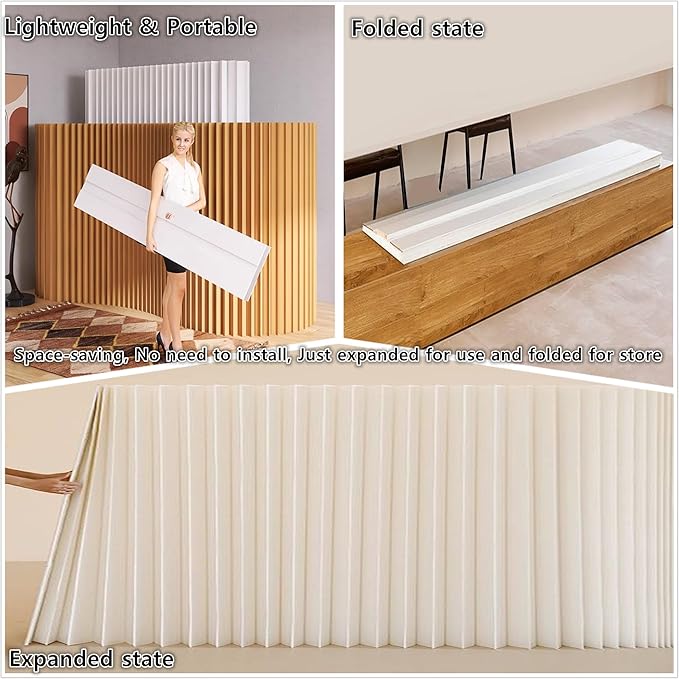 Portable Room Dividers Panel and Folding Privacy Screens, Versatile Paper Partition Wall Divider for Room Separation, Adjustable Space Separator for Home Dorm Office Studio Exhibition Store