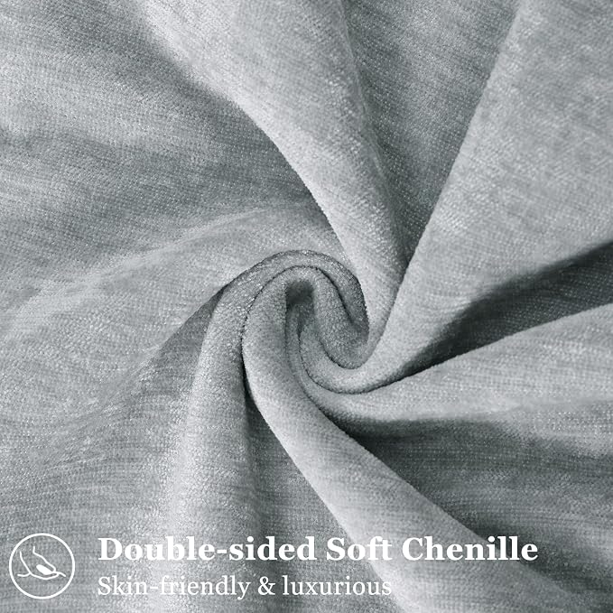 decorUhome Summer Couch Throw Pillow Covers 16x16 Set of 2, Decorative Soft Velvet Modern Cozy Chenille Pillow Cases with Elegant Design for Sofa Bed Living Room Home Decor, Ultimate Gray