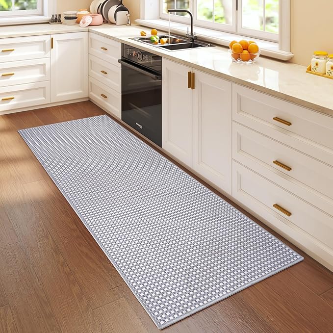 YDKGL 2x5 ft Hallway Runner Rug Boho Woven Washable Long Kitchen Runner Rugs Mat Non Slip, Soft Entryway Laundry Hall Runner Floor Carpet for Indoor Backdoor Bedroom Kitchen Living Room, Gray