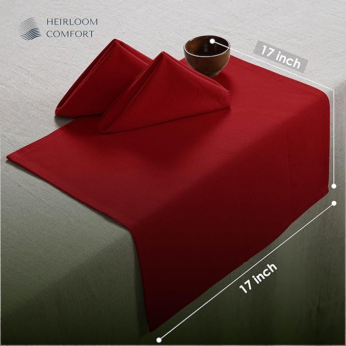 Multi Color Cloth Napkins 17x17 Inch - Set of 12-100% Cotton, Soft - Perfect Hotel Quality Napkin for Table, Dinner, Weddings, Everyday Dining - Orange, Red, Brown