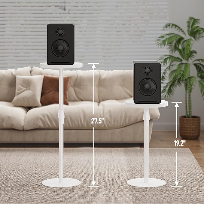TUTOTAK Tall Round Side Table, Small End Table, Set of 2, Drink Table, Pedestal Side Table, livingroom, White TB01BW0962