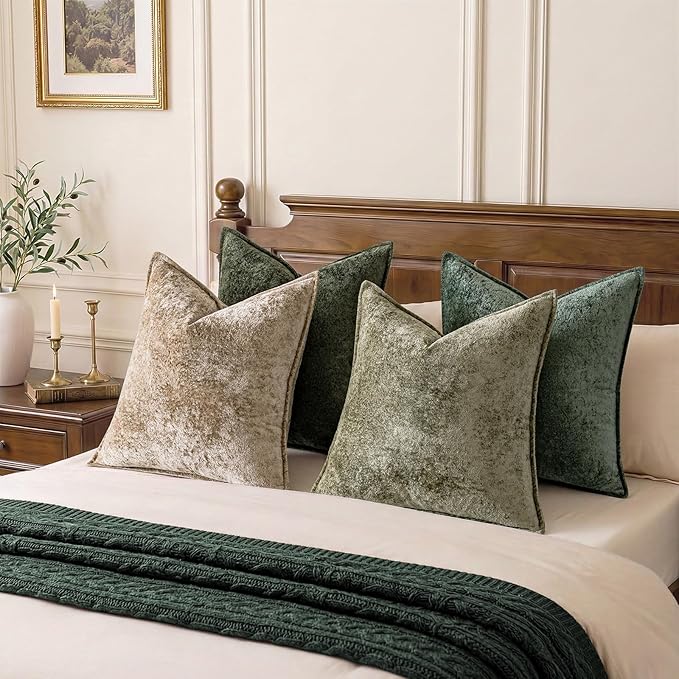 a moment Throw Pillow Covers 20X20 Inch 4 Packs,Soft Velvet Decorative Pillow Cases with 3D Ice Flower,Texture Modern Accent Cushion Covers for Sofa Couch Home Decor Quiet Oasis
