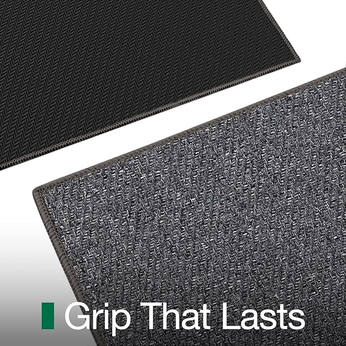 LUMI Ultra Thin Indoor Door Mat for Entrance 32"x48", Non Slip Entryway Mat, Low Profile Doormat, Unique Herringbone Design Carpet for Inside, Patio, Porch, Dark Gray