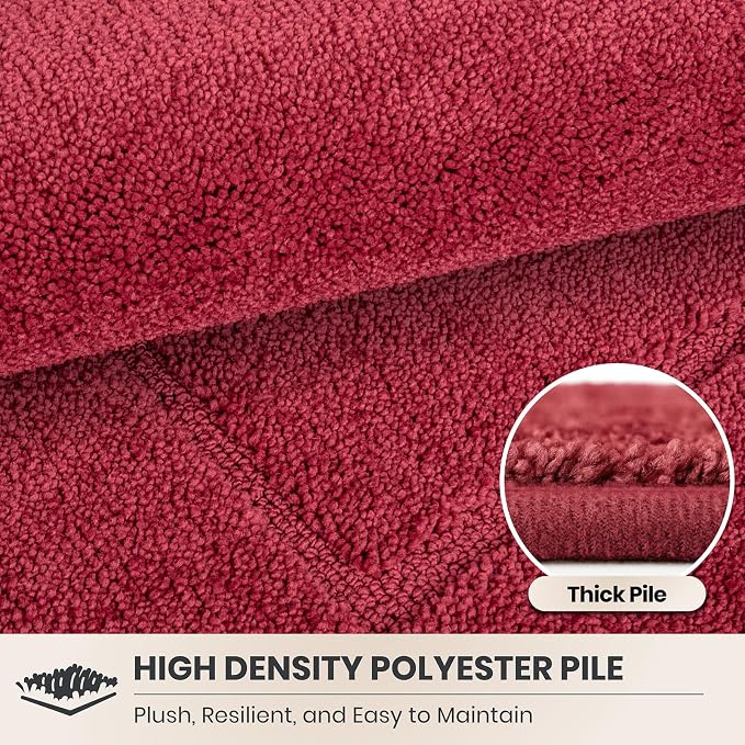PURRUGS Dirt Trapping Door Mat 32" x 47", Non-Slip/Skid Machine Washable Entryway Rug, Dog Doormat, Super Absorbent Welcome Mat for Muddy Wet Shoes and Paws, Burgundy Red