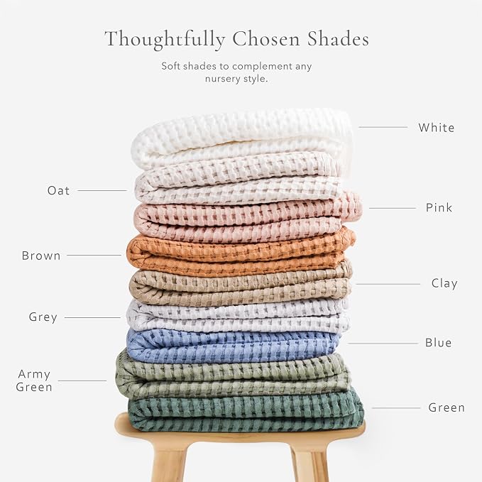 Konssy Waffle Baby Blanket - Soft & Cozy Nursery Swaddle Blanket, Lightweight Toddler Throw for Boys & Girls, Ideal for Wrapping (Oat)