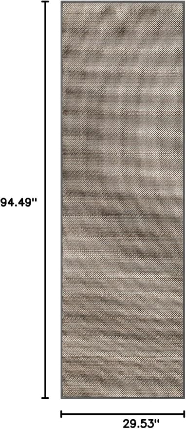Lahome Noe Farmhouse Carpet Runners for Hallway 8ft, Washable Runner Rug Non Slip for Entryway Indoor, Neutral Non Shedding Kitchen Mats for Floor Entry Bathroom, Grey