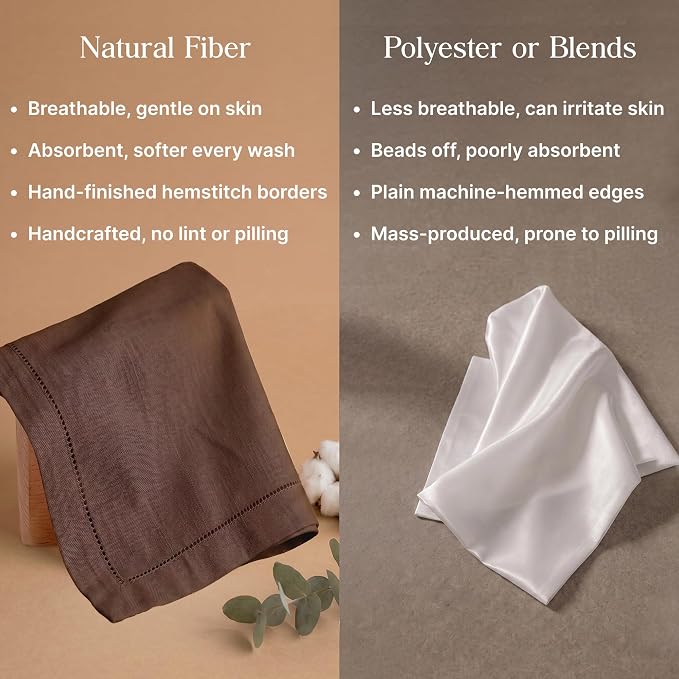Hemstitch Cloth Napkins, Set of 12-100% Cotton Dinner Napkins 18x18 - Soft Absorbent Cloth Napkins for Wedding & Formal Dinner - Holiday, Christmas Cotton Dinner Napkins - Chocolate Brown