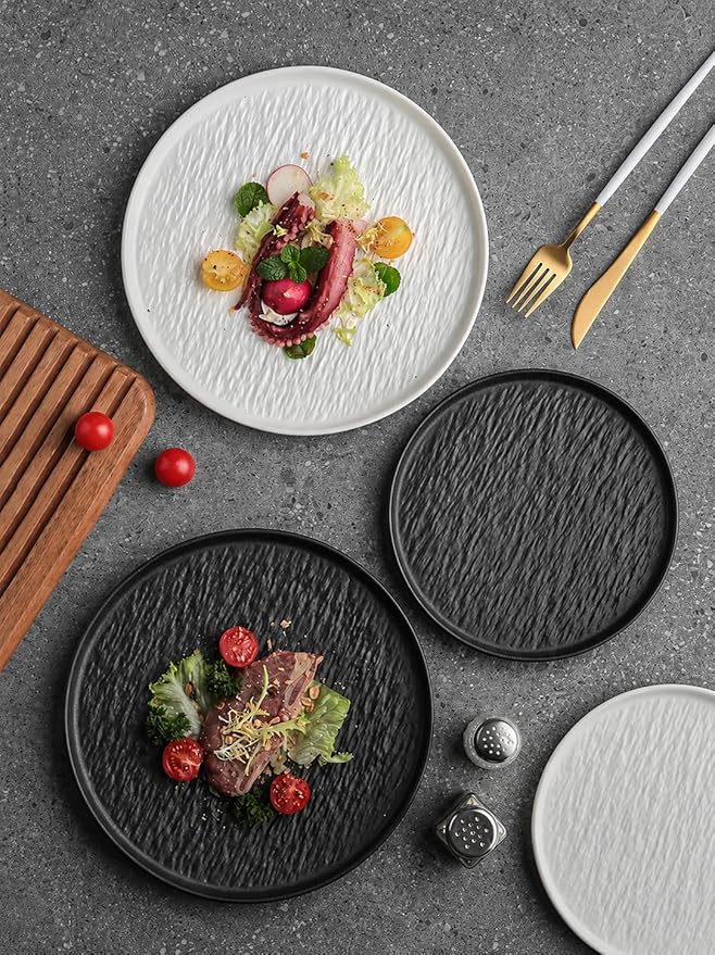 Matte Ceramic Dinnerware set with Mugs for 4, 20 Pieces, Kitchen Plates and Bowls Set Porcelain, Dish set for 4, Dishware Sets Stoneware Dinner Plates Sets Platos de Cocina Vajilla