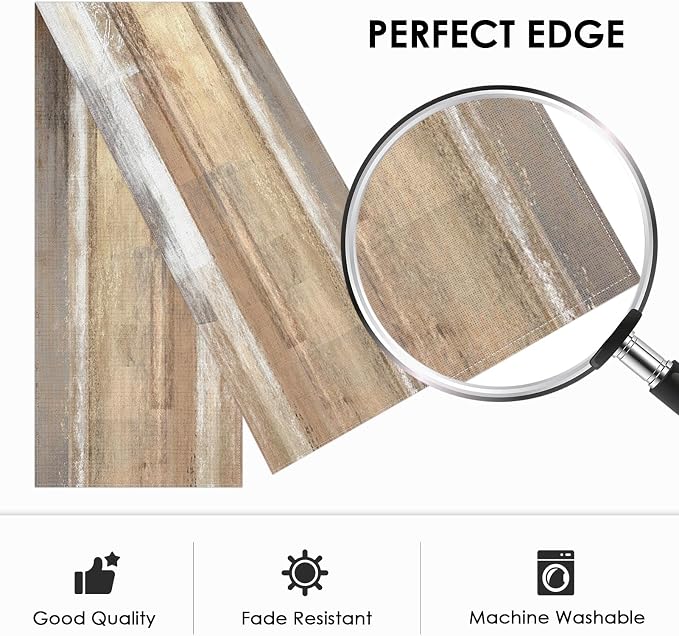 Emvency Farmhouse Table Runner, Abstract White and Brown Art Painting for Kitchen Coffee Table Family Dinners Holiday Parties Wedding Events Decor(13x72 inch)