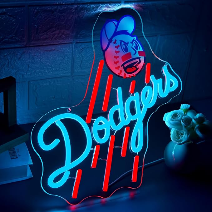 Baseball Neon Sign for Wall Decor Dimmable Baseball Team Neon Light for Man Cave Birthday Gifts for Fans Led Sport Sign for Sport Bar Club Party Garage Boys Bedroom Decor Art Size 13.7 * 12.9(FMA088)